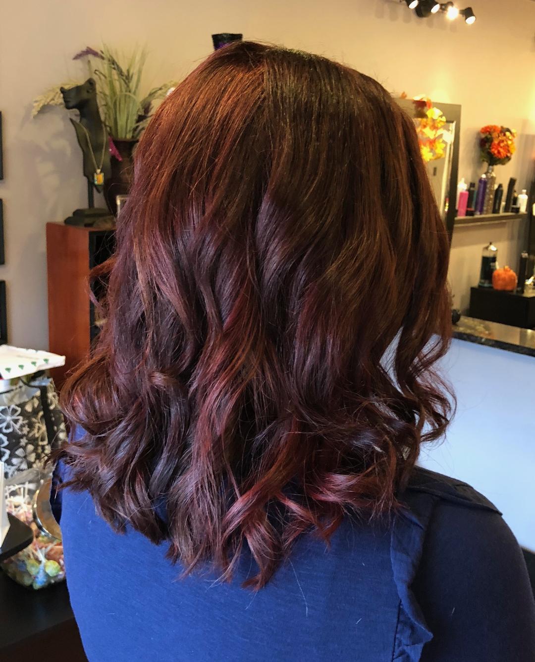 Red wine colored hair