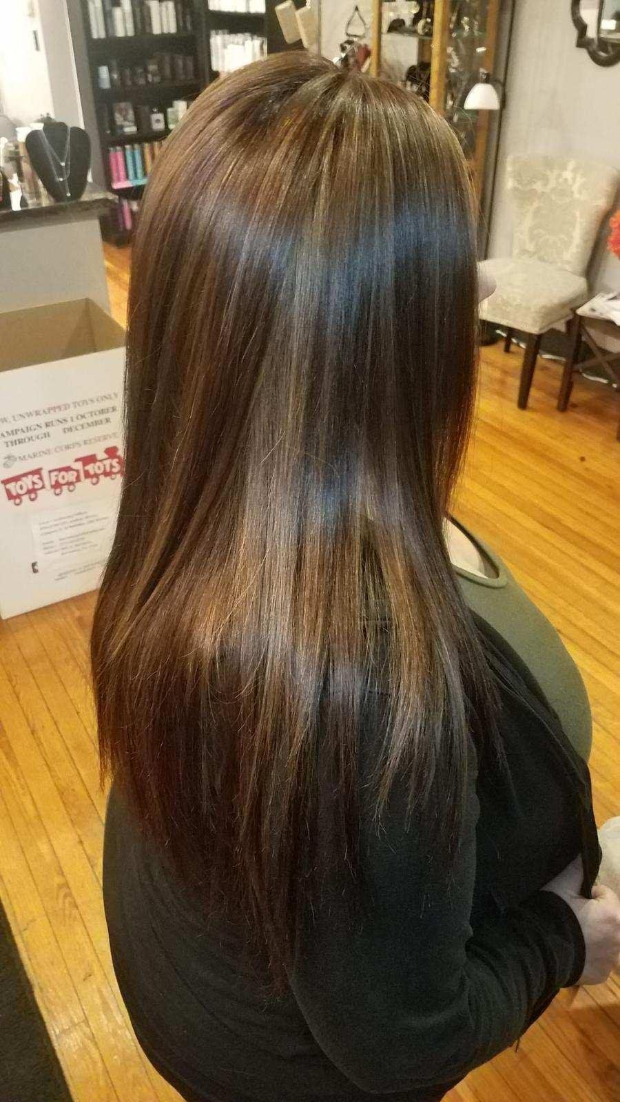 Brown hair straight and long