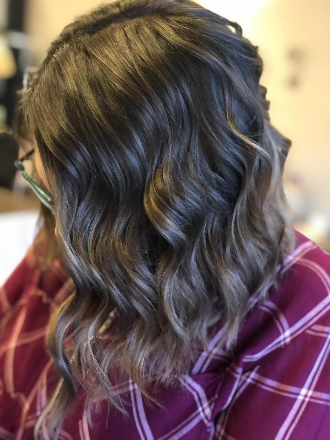 Brown hair withhighlights and style