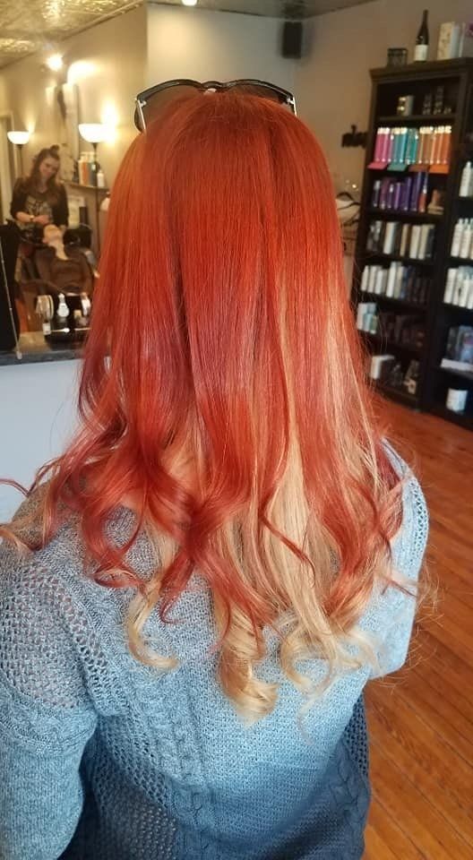 Red hair with blonde hair