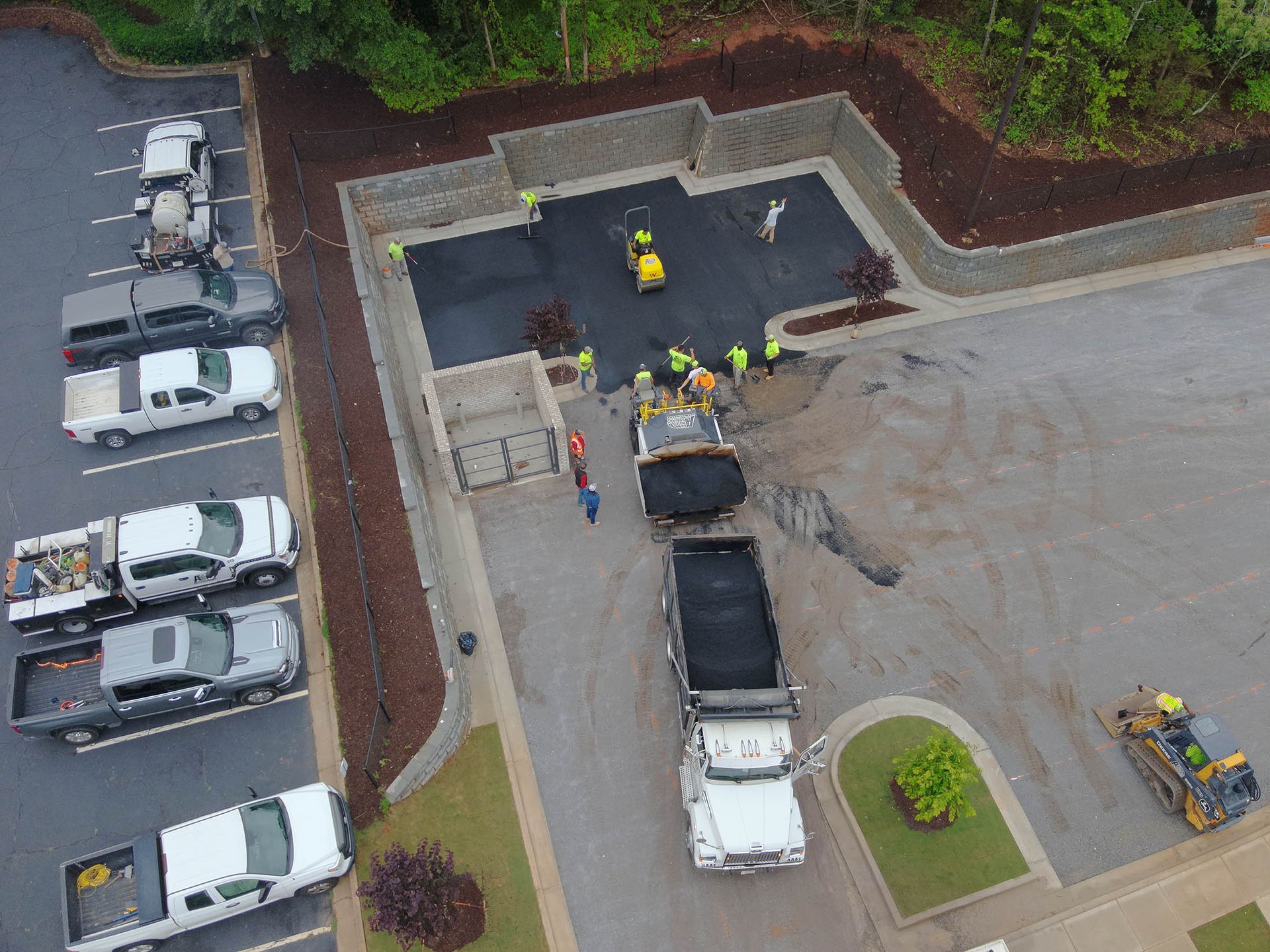 Asphalt paving project in progress.