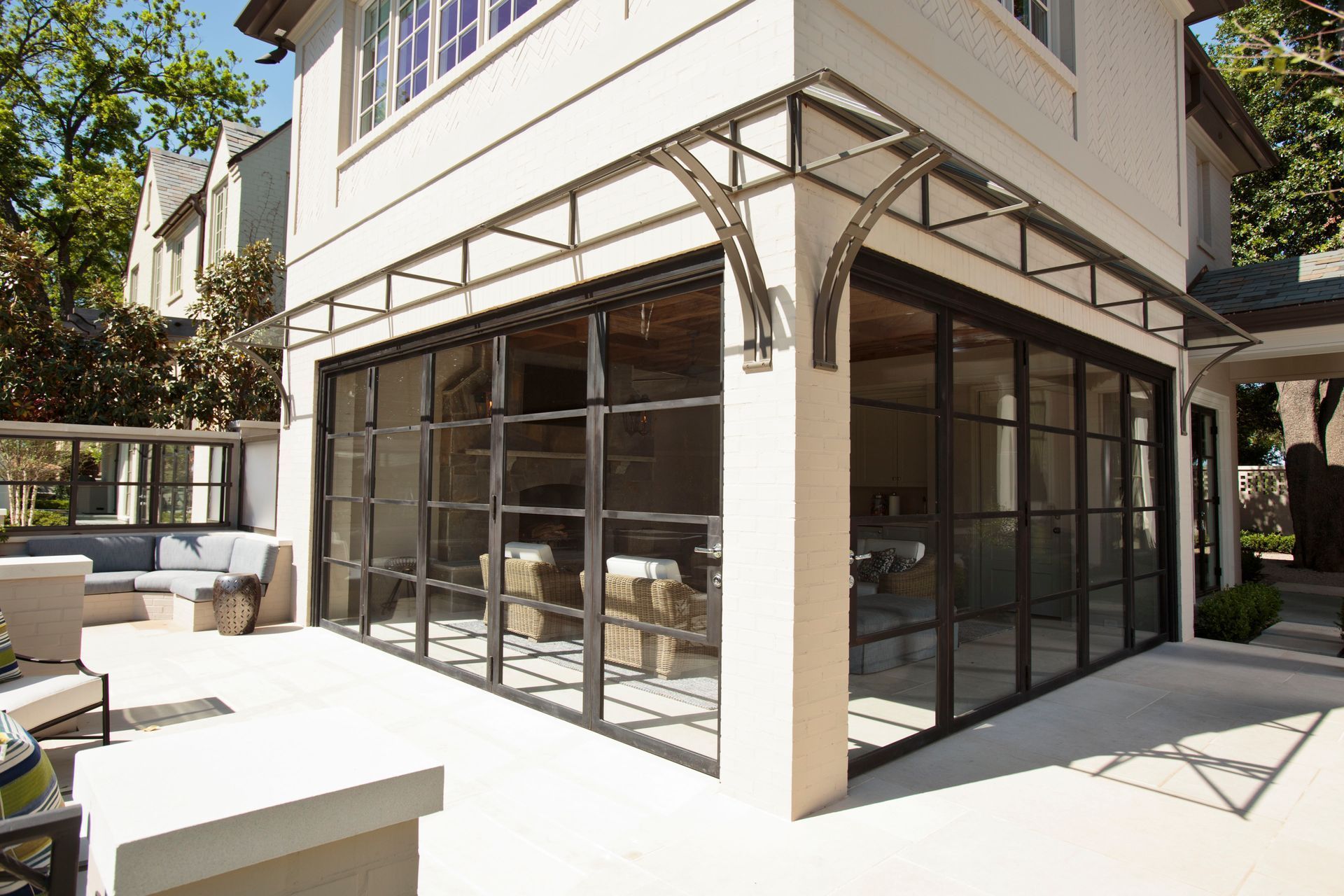 A house with a bifold door
