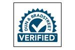 A blue and white verified logo with a check mark in the center.