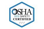 Osha 1910 safety certified logo on a white background.