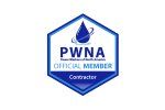 A logo for pwna , an official member contractor.
