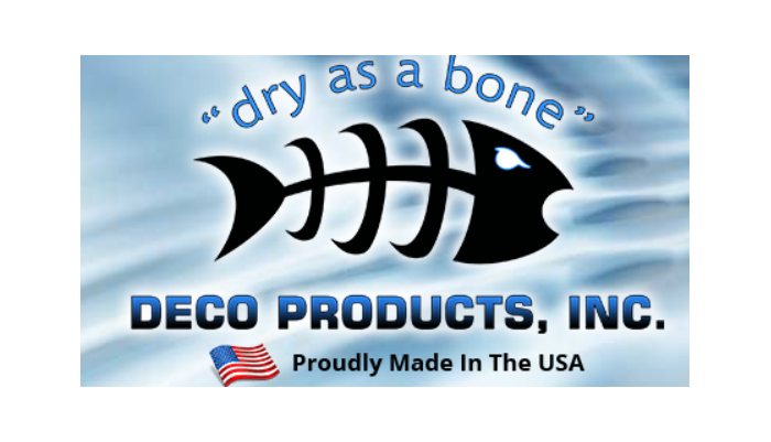A logo for deco products inc. proudly made in the usa