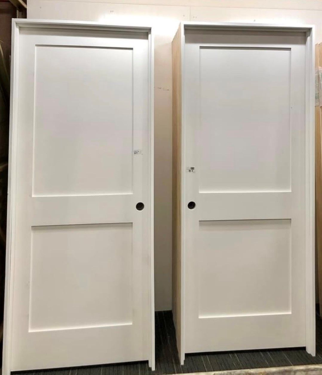 Two white doors