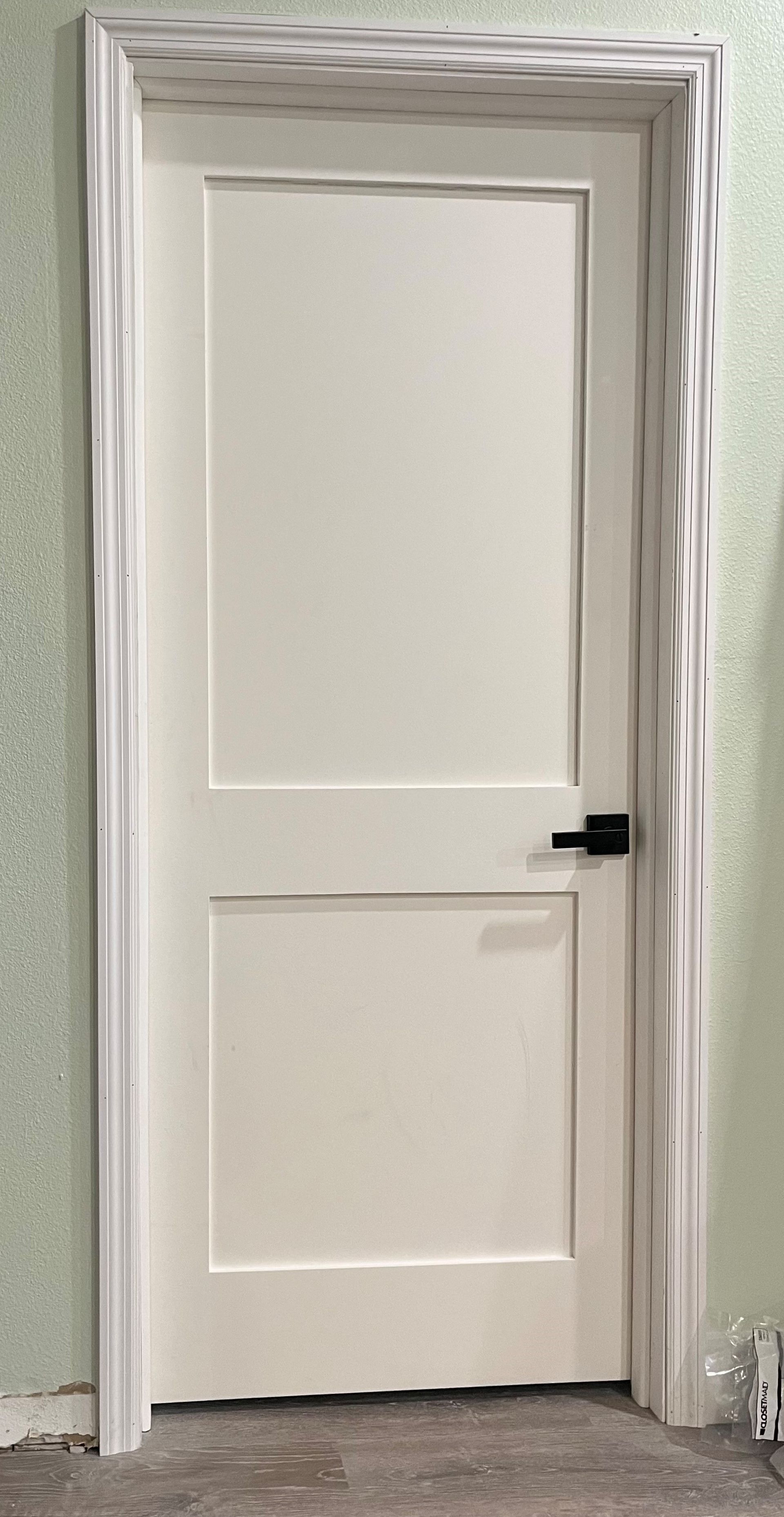 White door with black handle