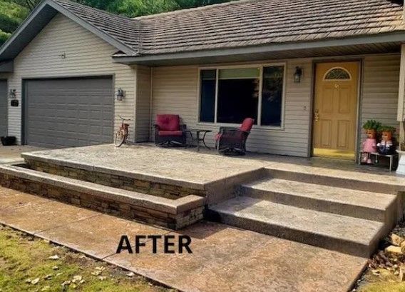 A picture of an outdoor concrete after being remodeled