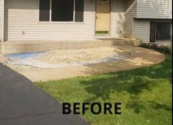 A picture of an outdoor concrete before being remodeled
