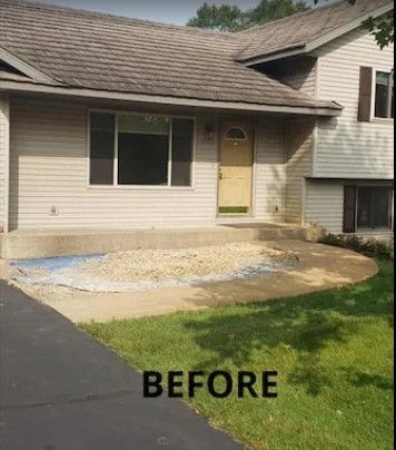 A picture of an outdoor concrete before being remodeled