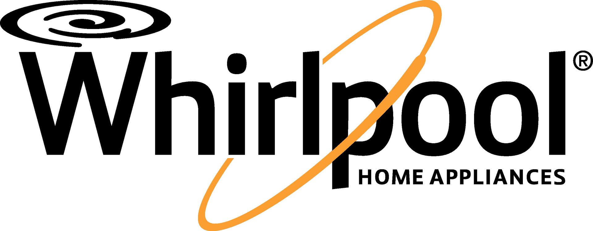 Whirlpool logo with swirling design above