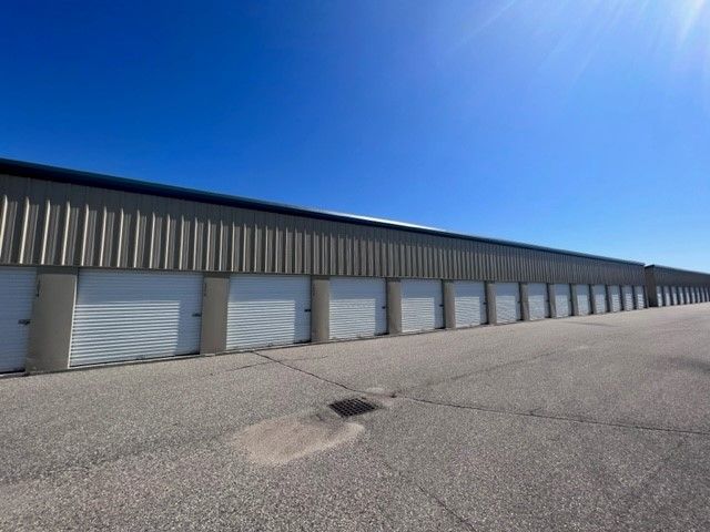 A row of storage units