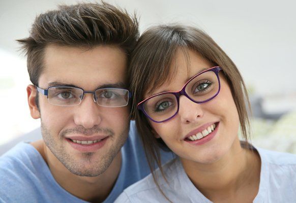 Couple with eyeglasses