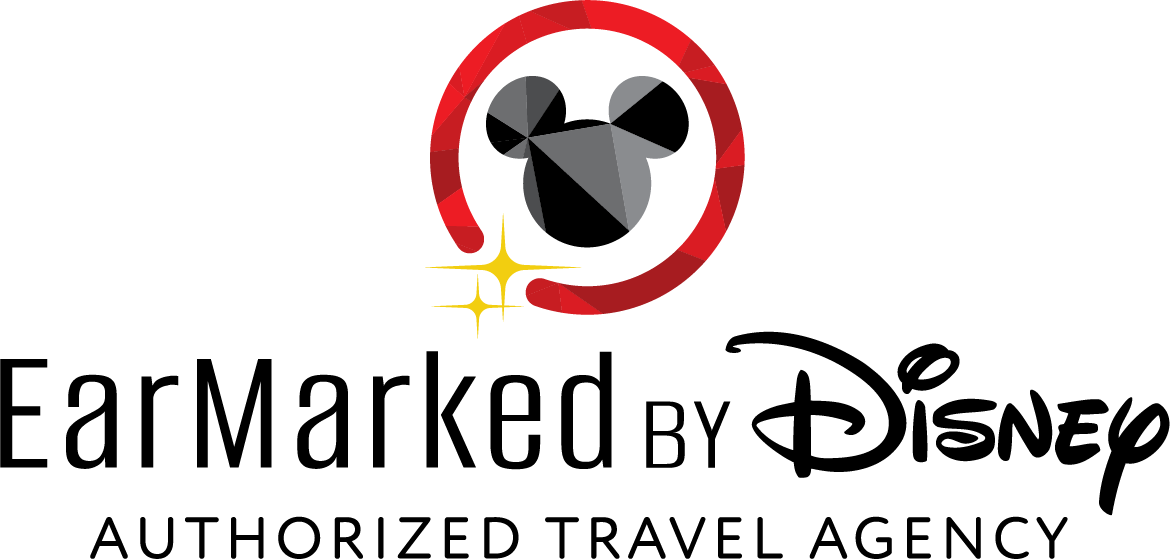 Disney EarMarked logo with a Mickey Mouse icon, red circular border, and the text 