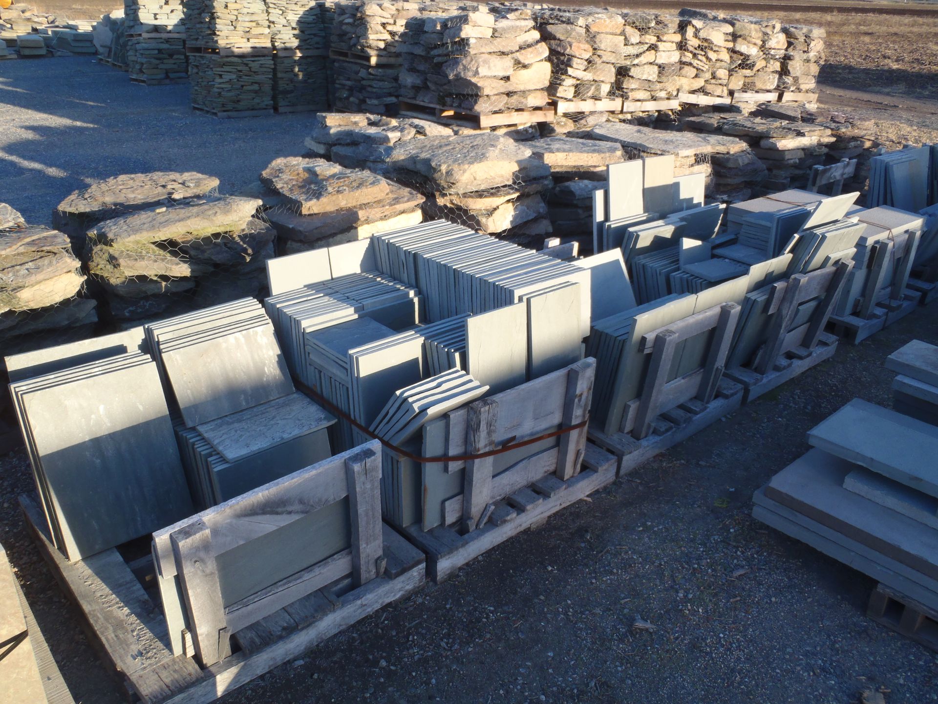 a bunch of concrete blocks are stacked on top of each other