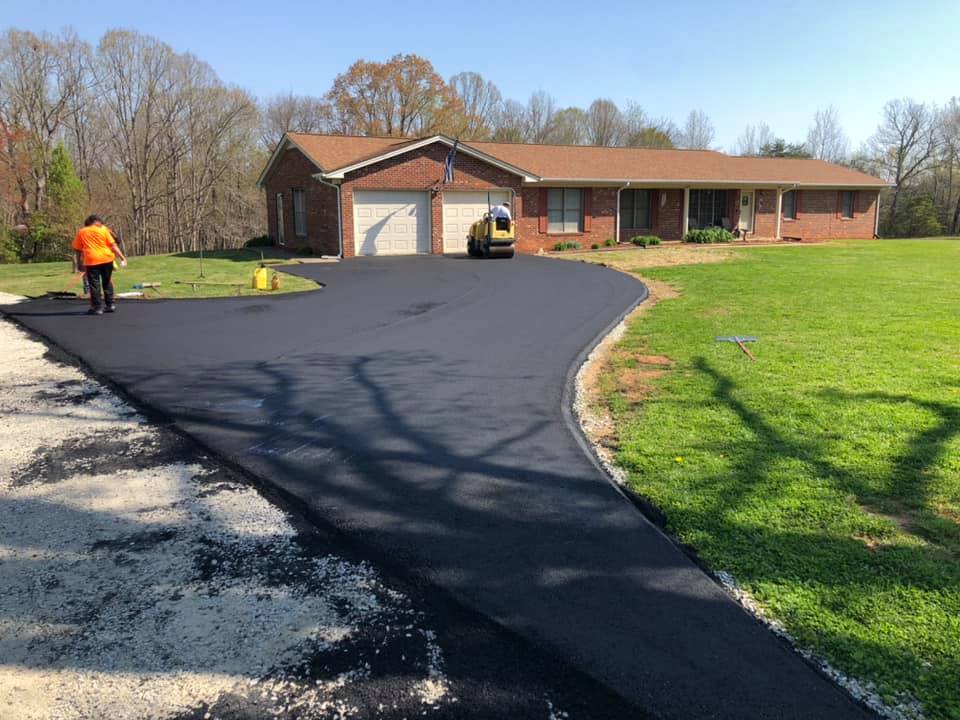 Newly paved garage