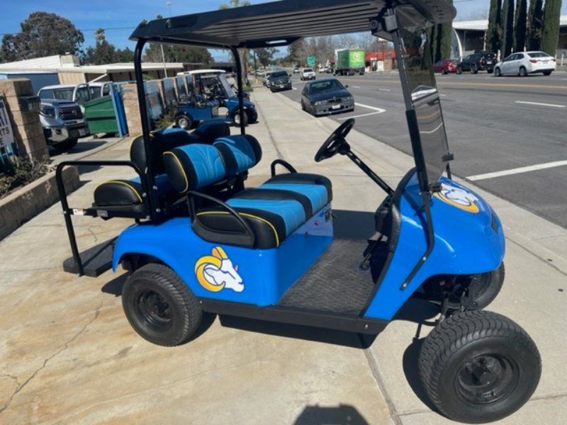 blue golf cart