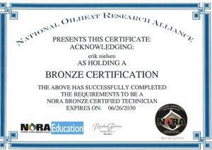 Erik's NORA Certificate