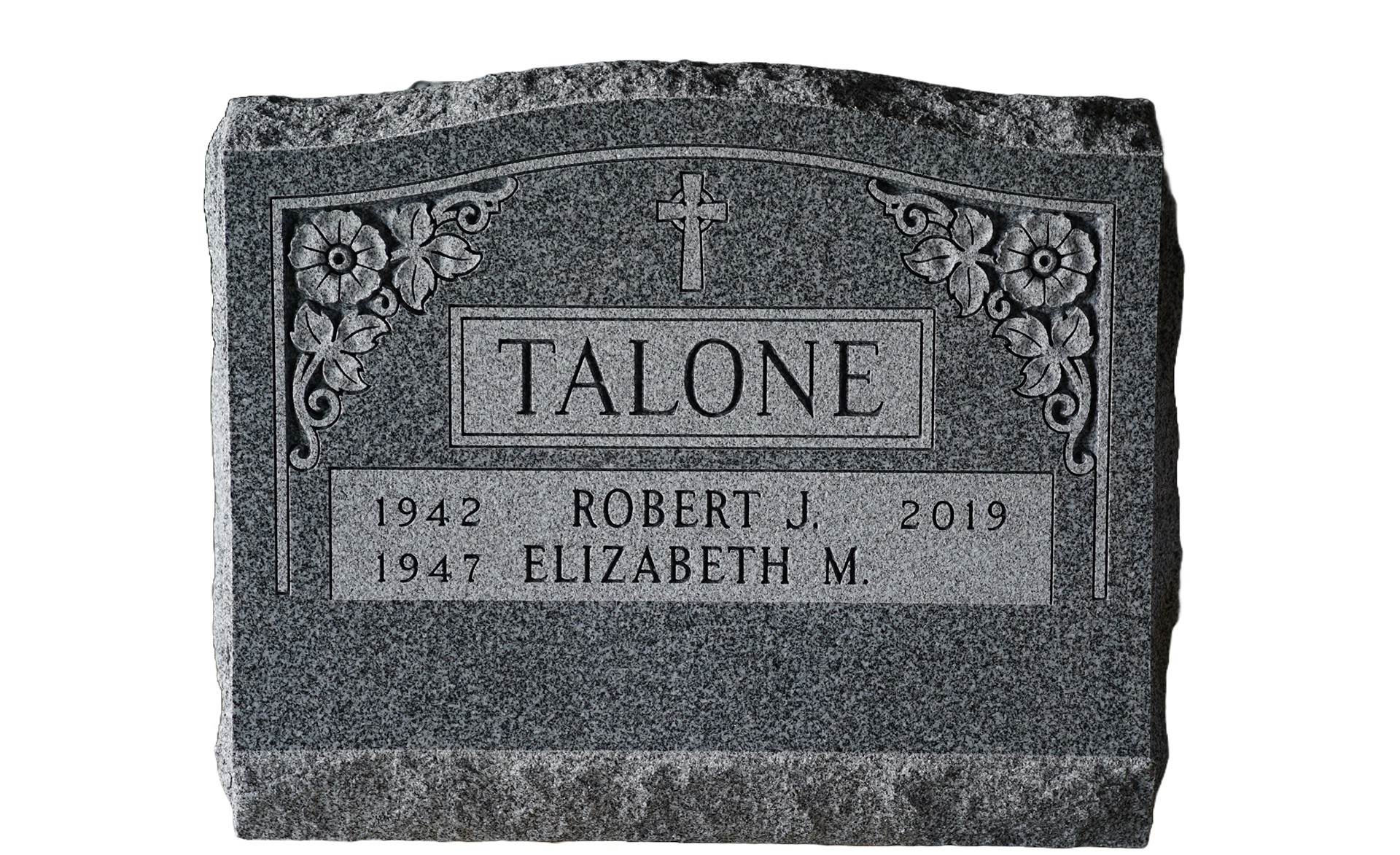 A gravestone for talone is on a white background.