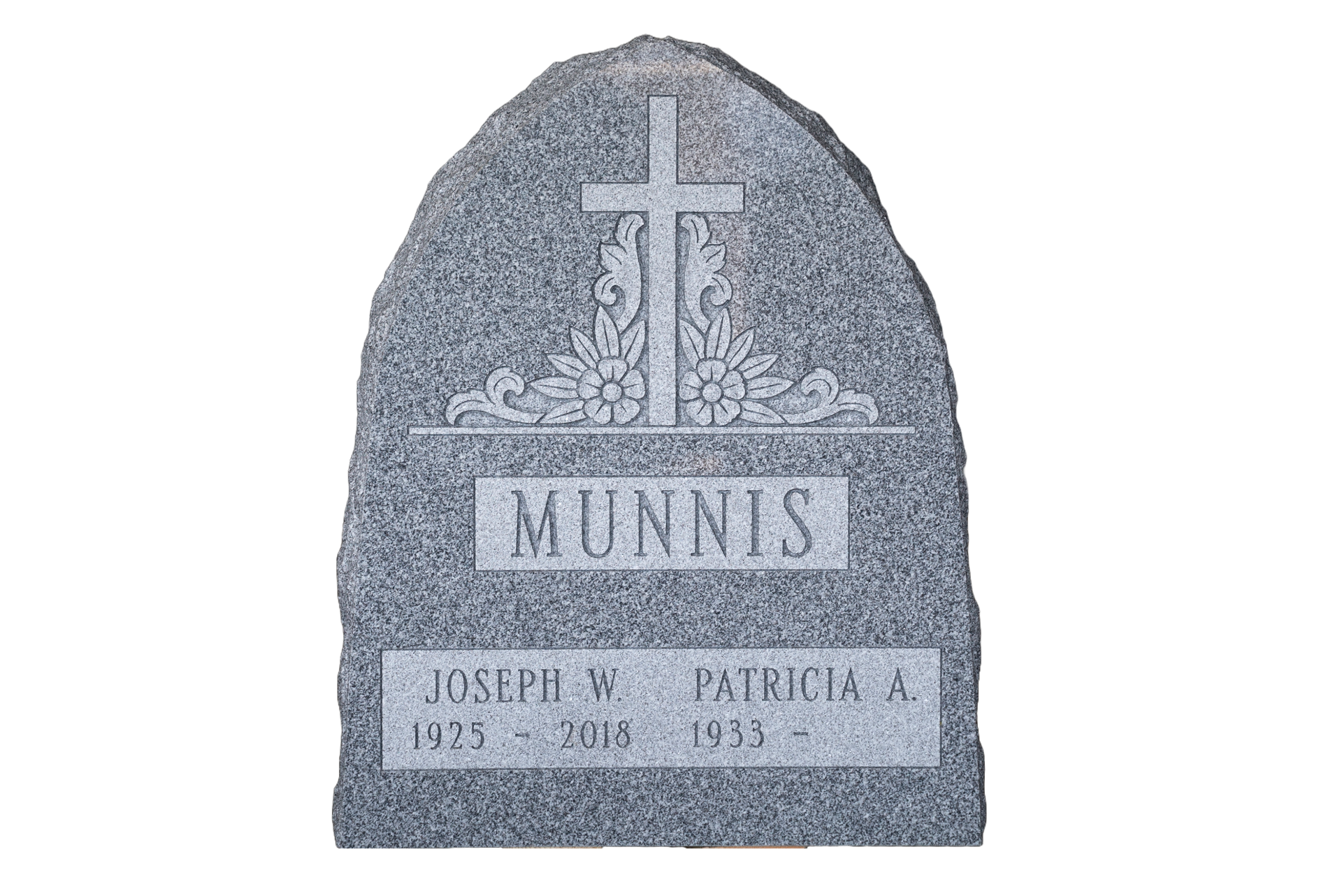 A gravestone for munnis with a cross on it