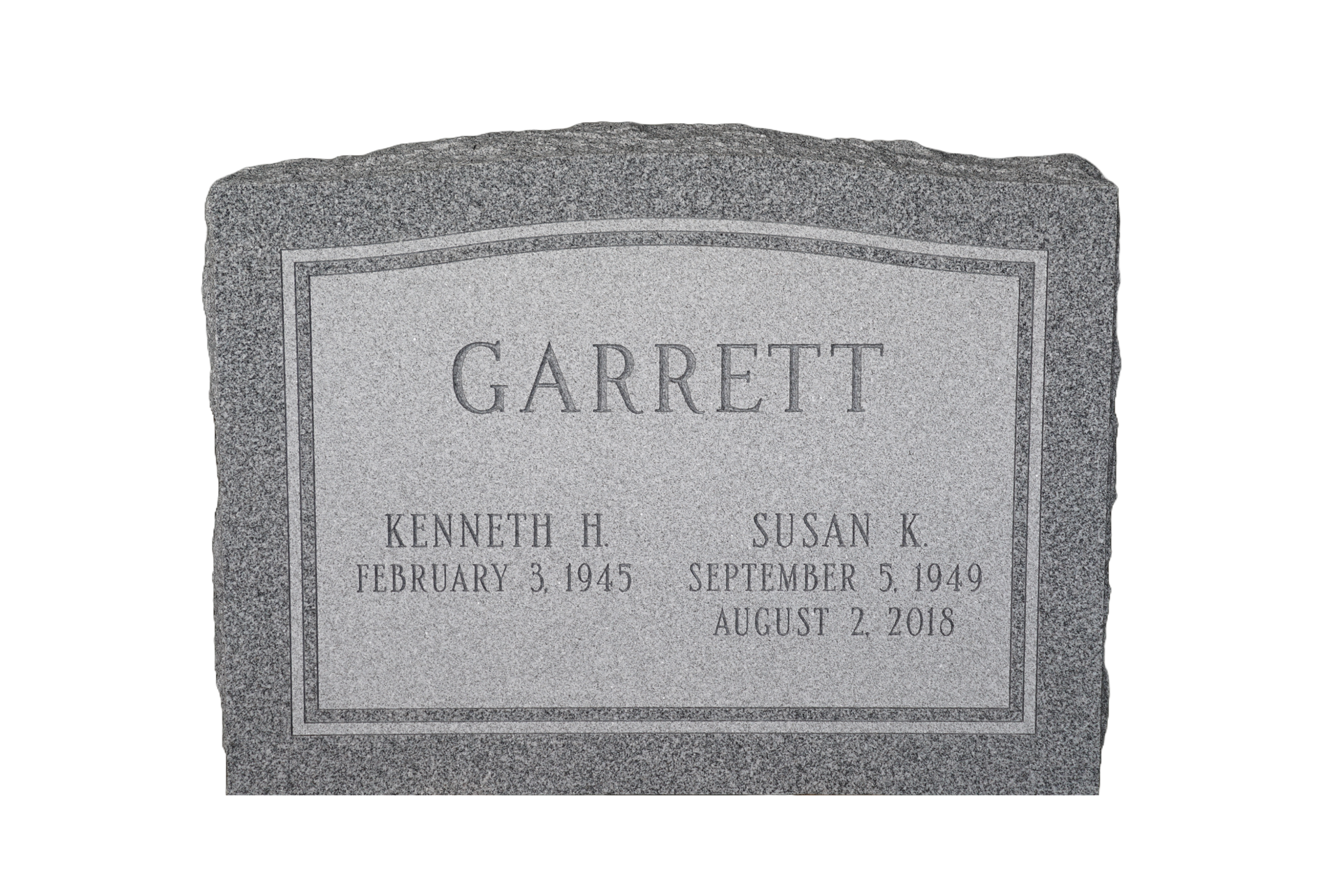 A gravestone with the name garrett on it