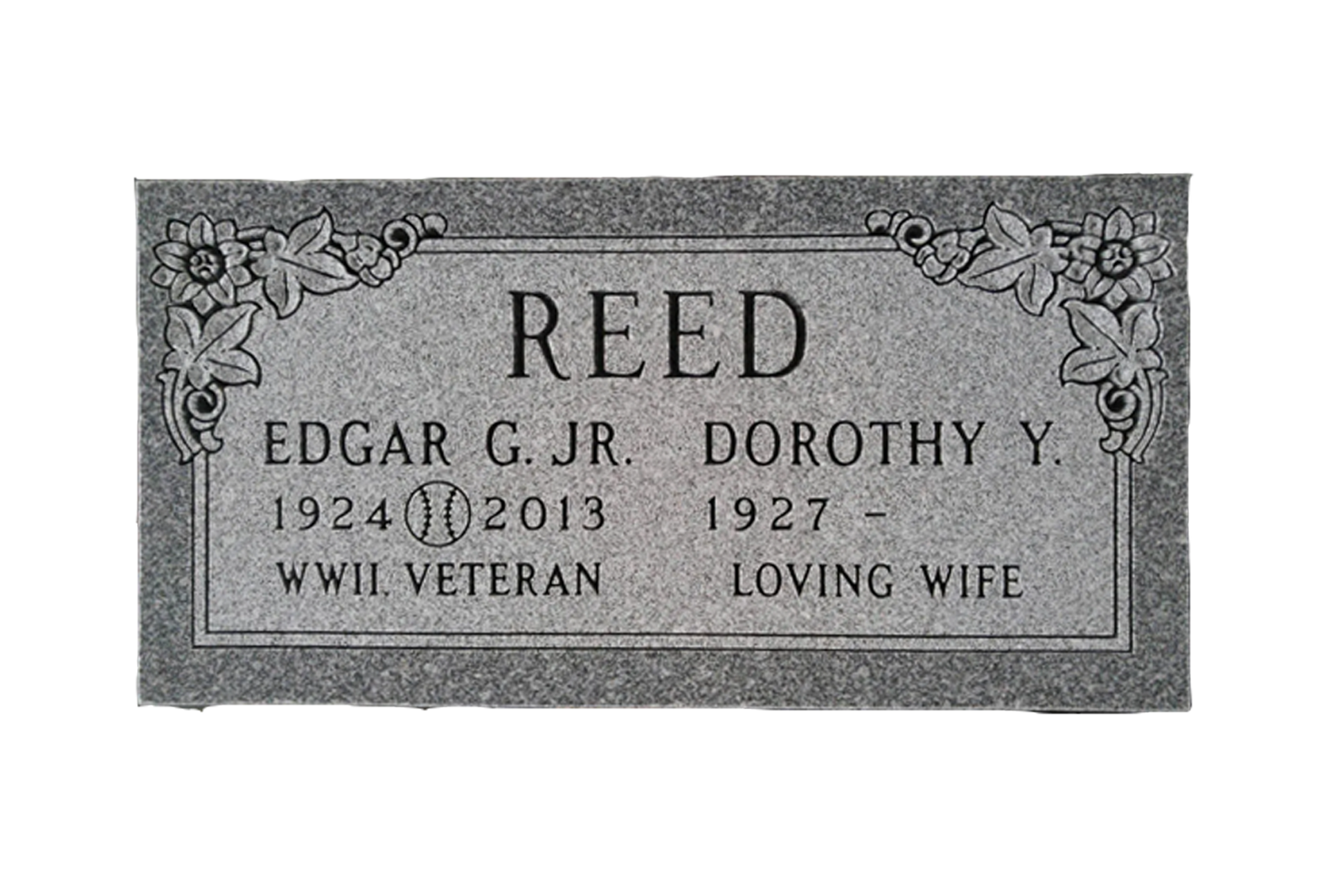 A gravestone with the name reed on it