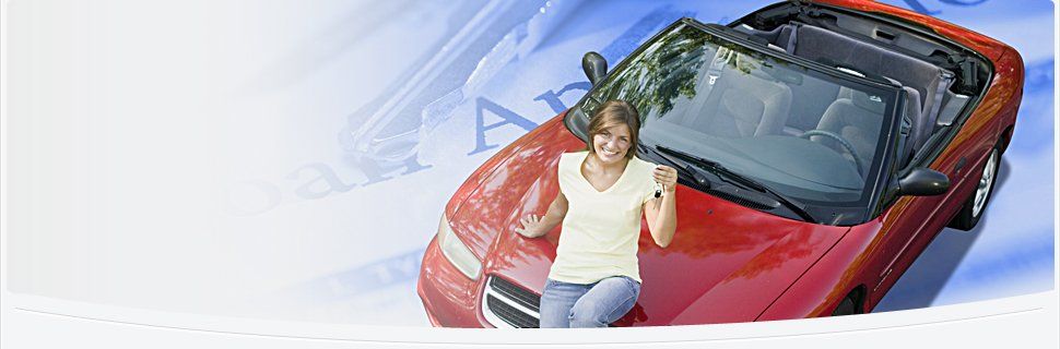Woman in front of red car / Auto Insurance | Roslindale, MA | CJM Insurance | 617-323-7696