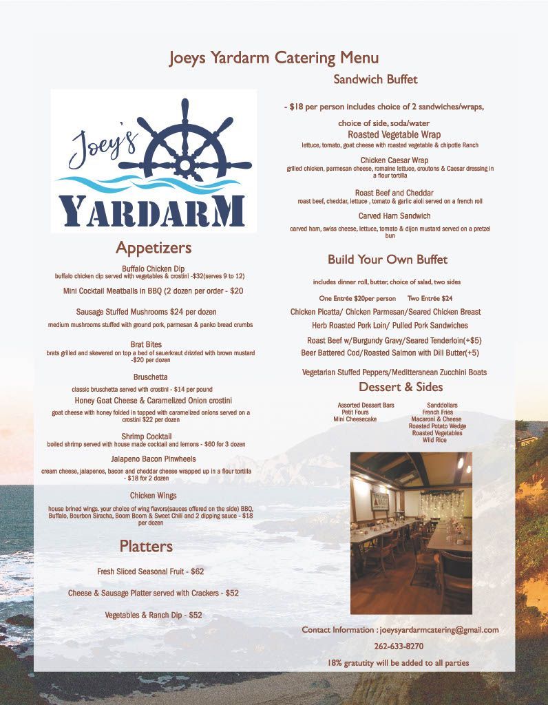 Joeys Yardarm Catering Menu 11122021