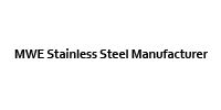 The logo for mwe stainless steel manufacturer is black and white.