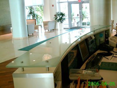A photo of a reception desk taken in 2006