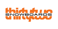 Black and orange ThirtyTwo Snowboards logo on a white background