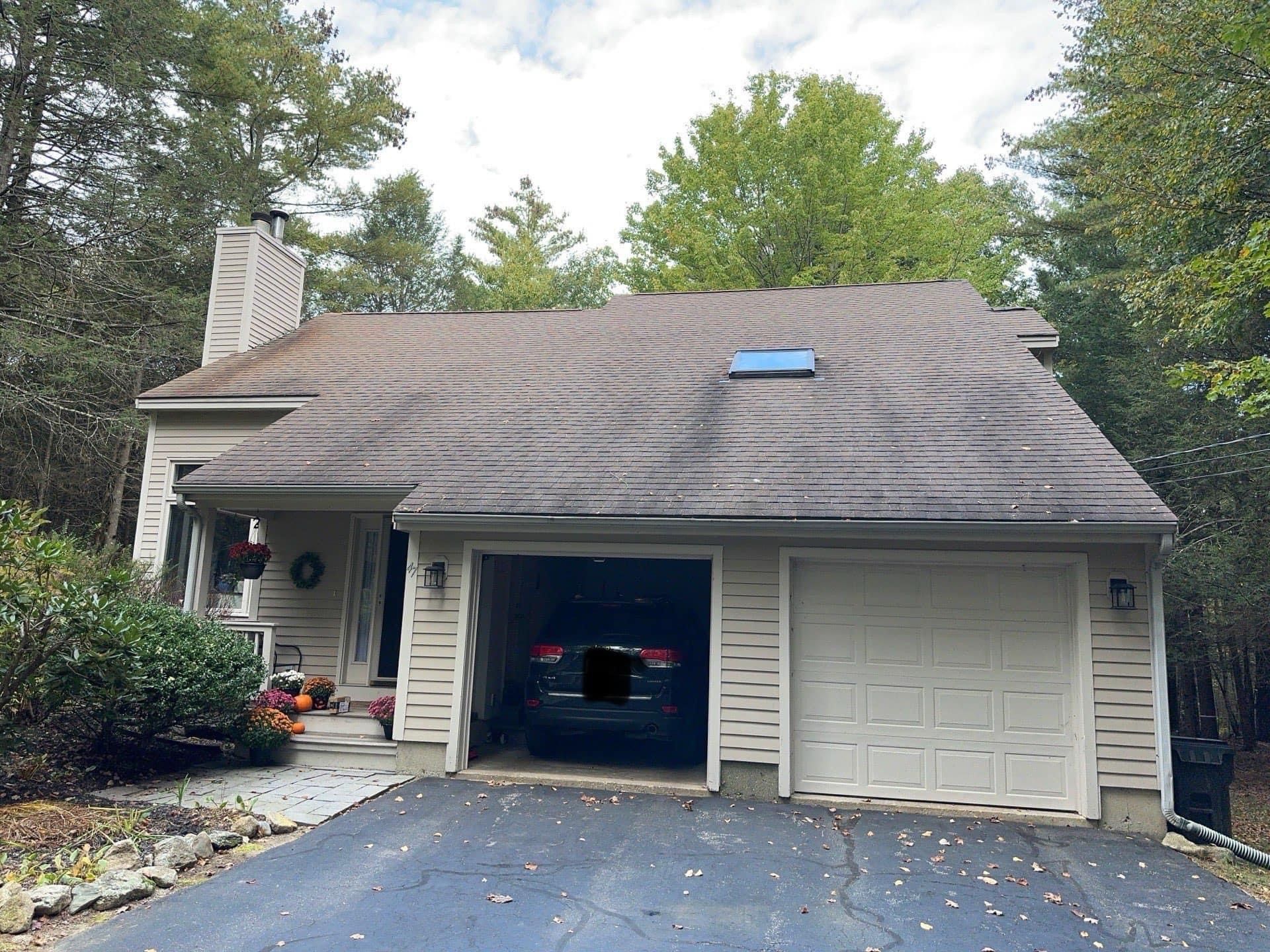 Before and after in Barrington NH! 
Owens Corning Williamsburg Grey!
New Velux Skylights