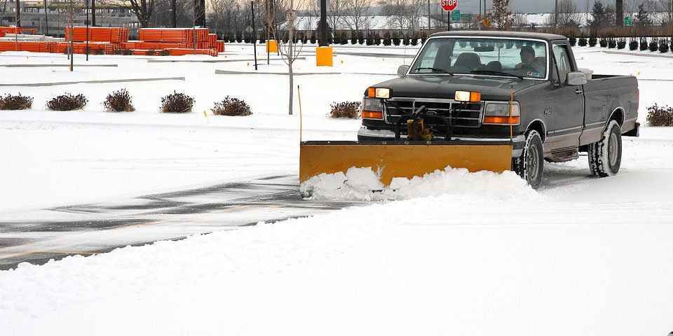 Snow removal in a parking lot