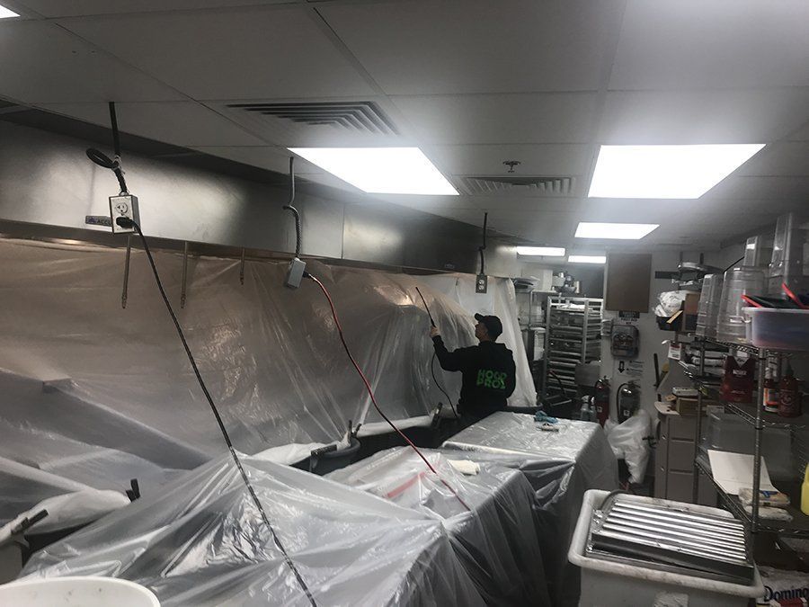 Commercial kitchen hood cleaning