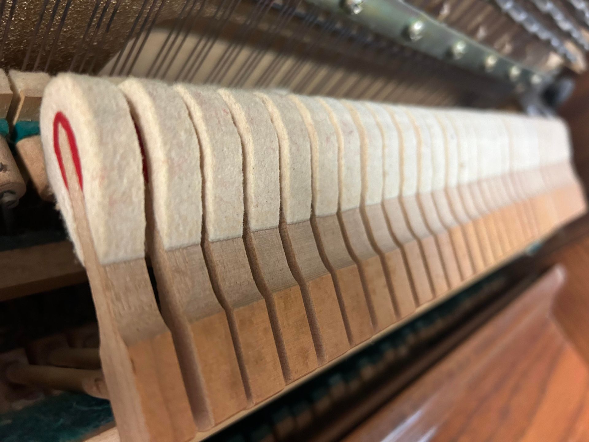 A close up of a piano with the number 0 on it