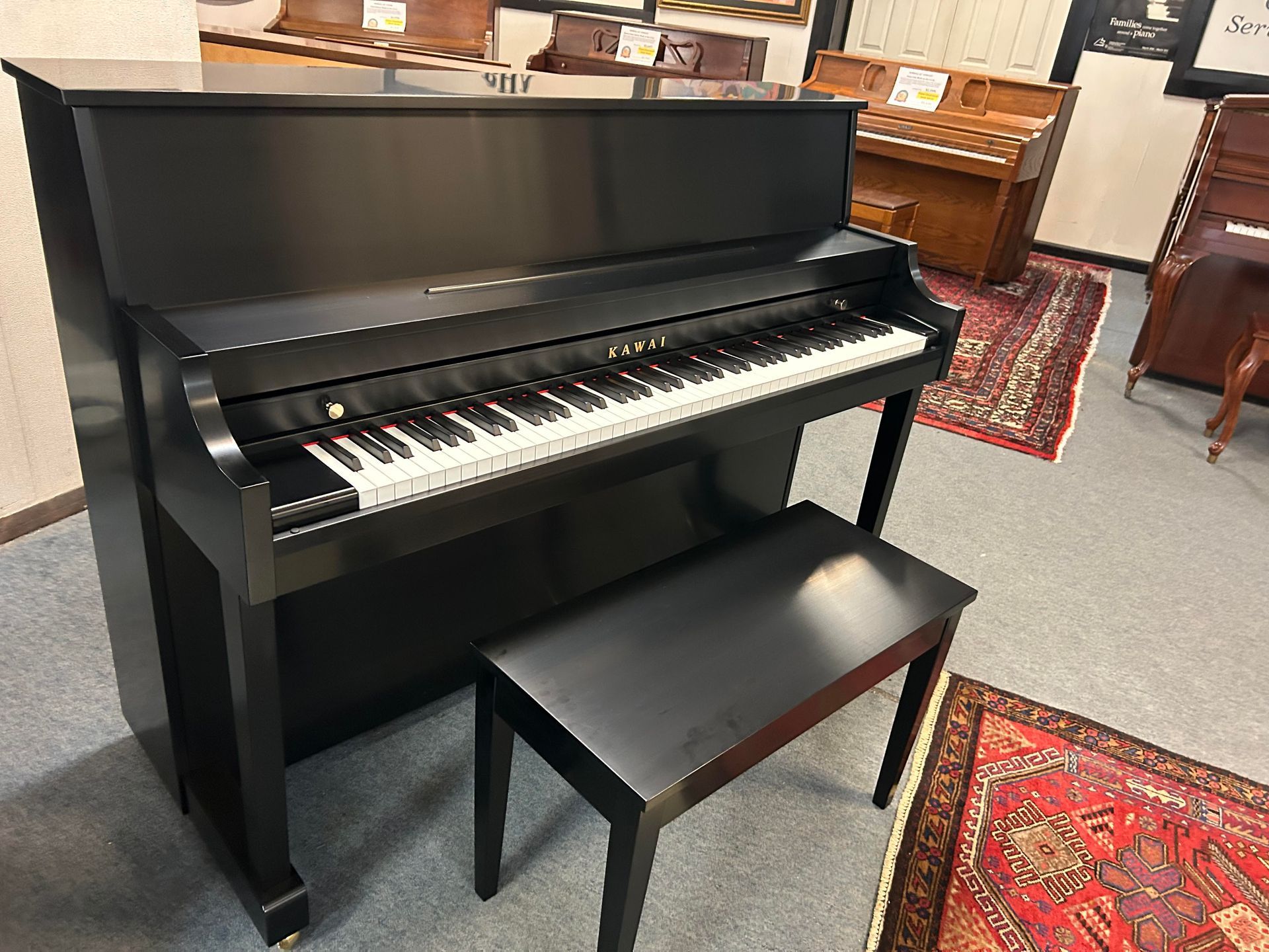 Kawai Upright Piano 506N side view left