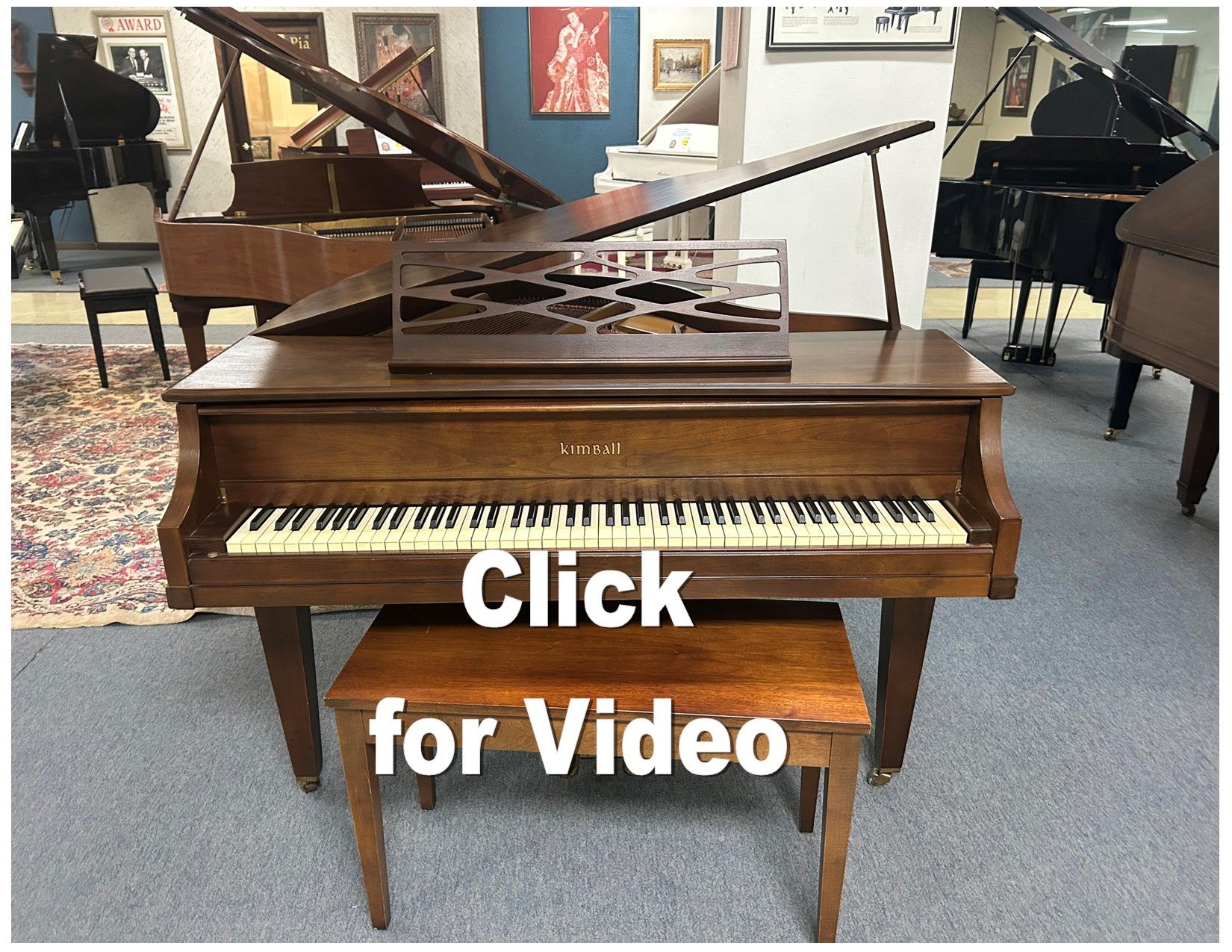 A piano with the words video coming soon on it