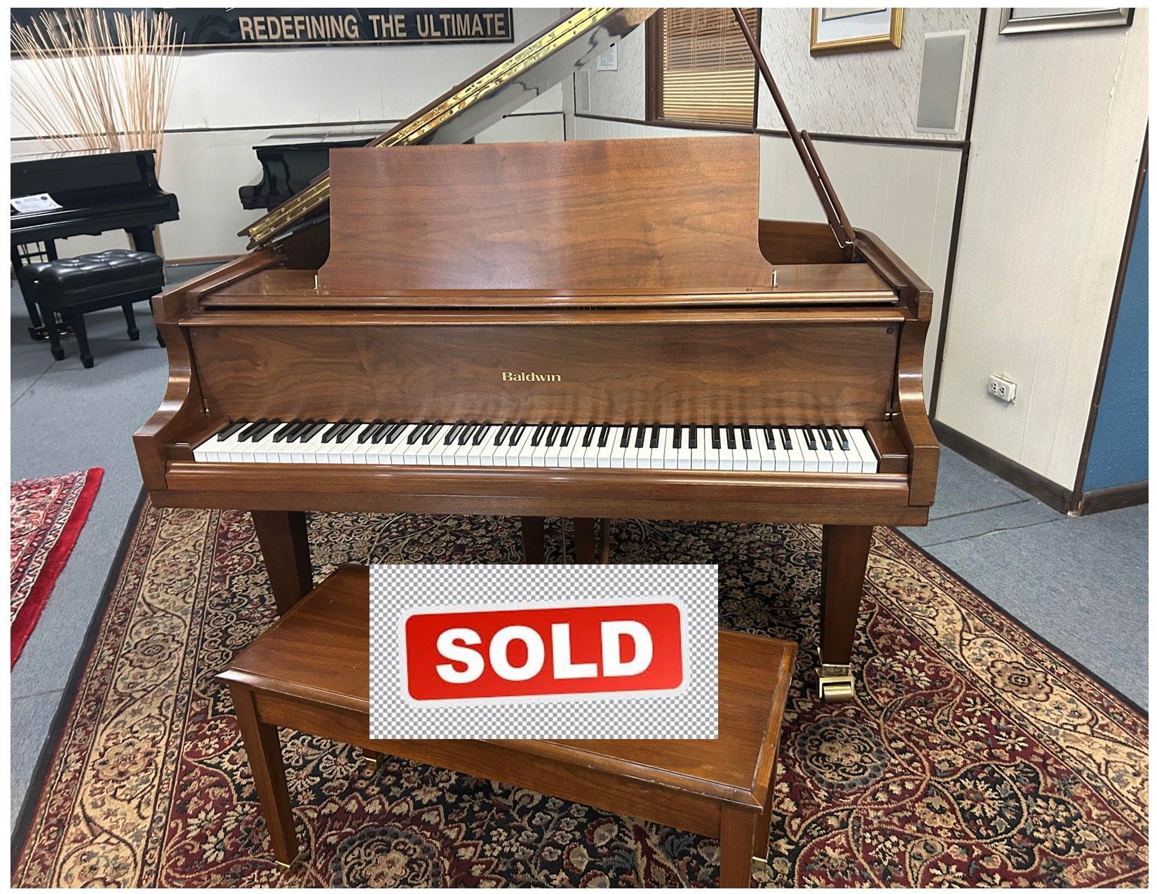 Brown piano with