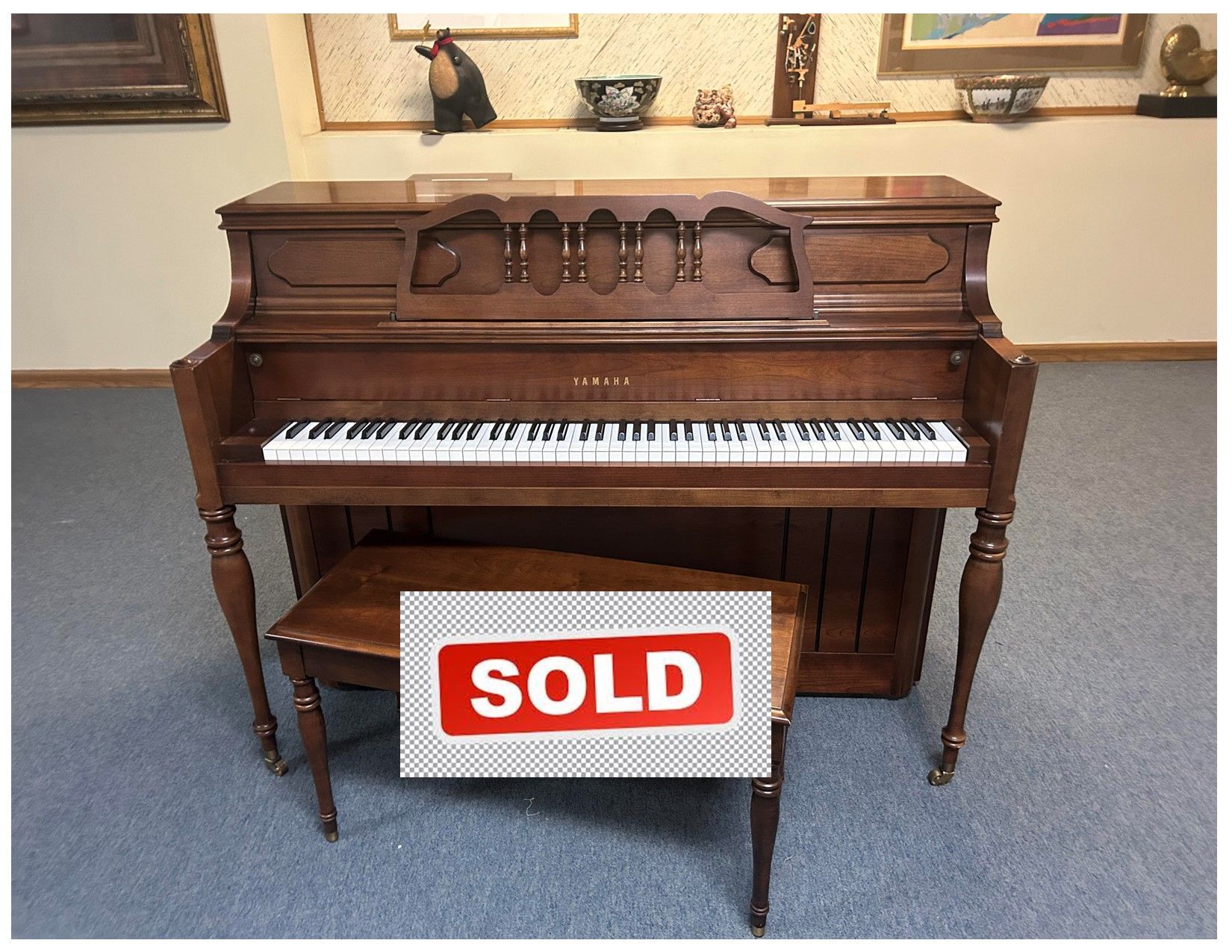 A piano with the words video coming soon on it