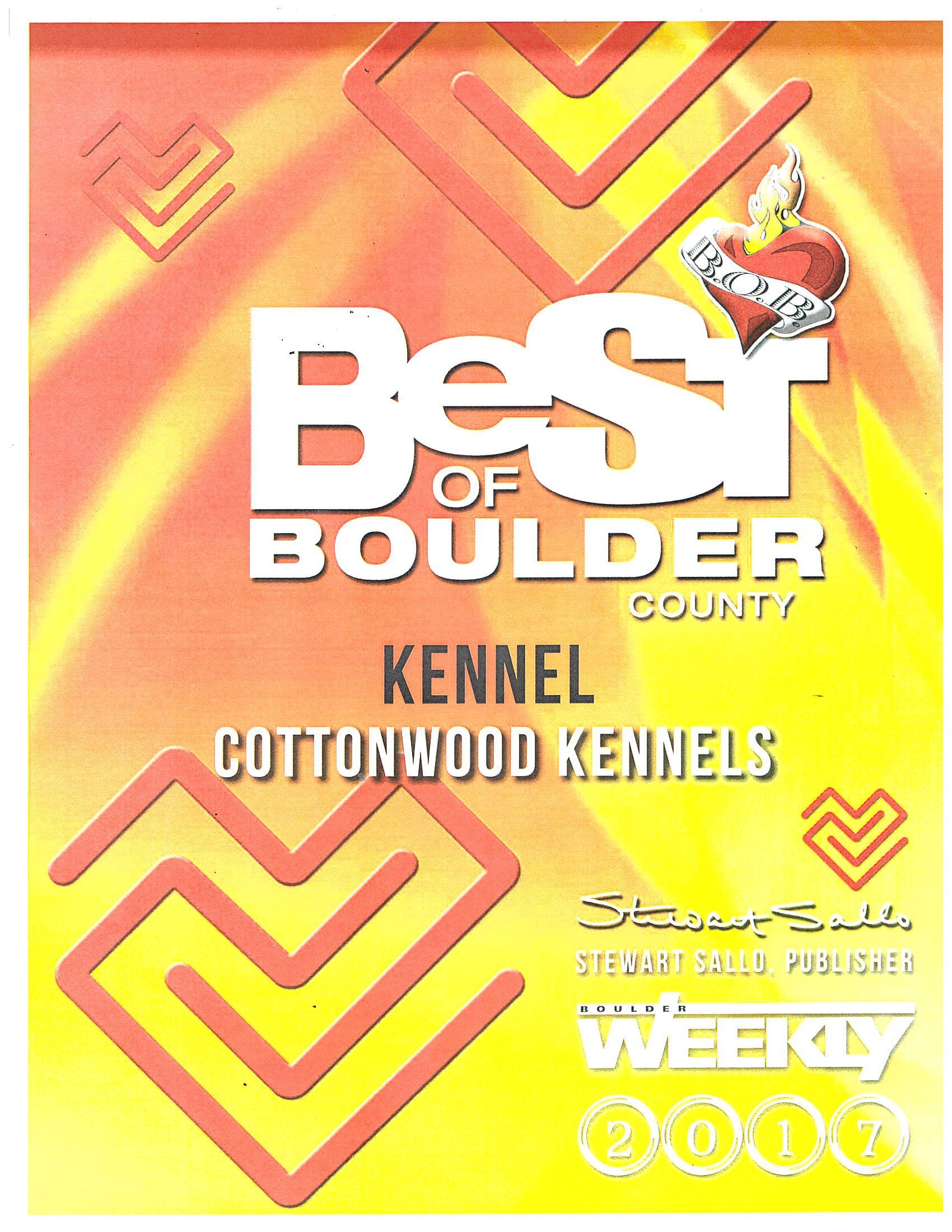 Best of Boulder County Kennel Cottonwood Kennels