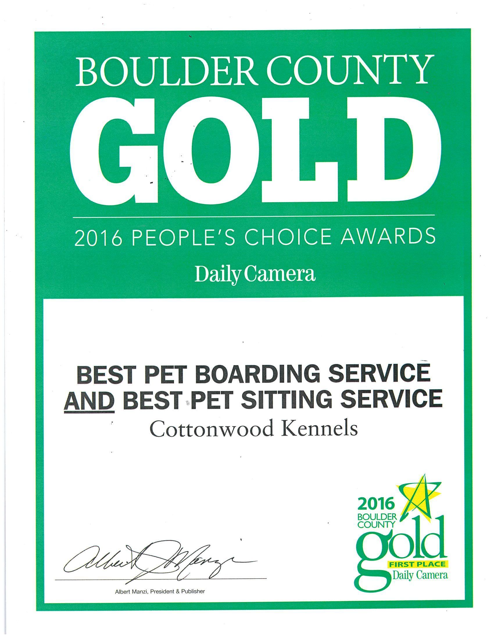 Boulder County Gold 2021 People 's Choice Winner 2016