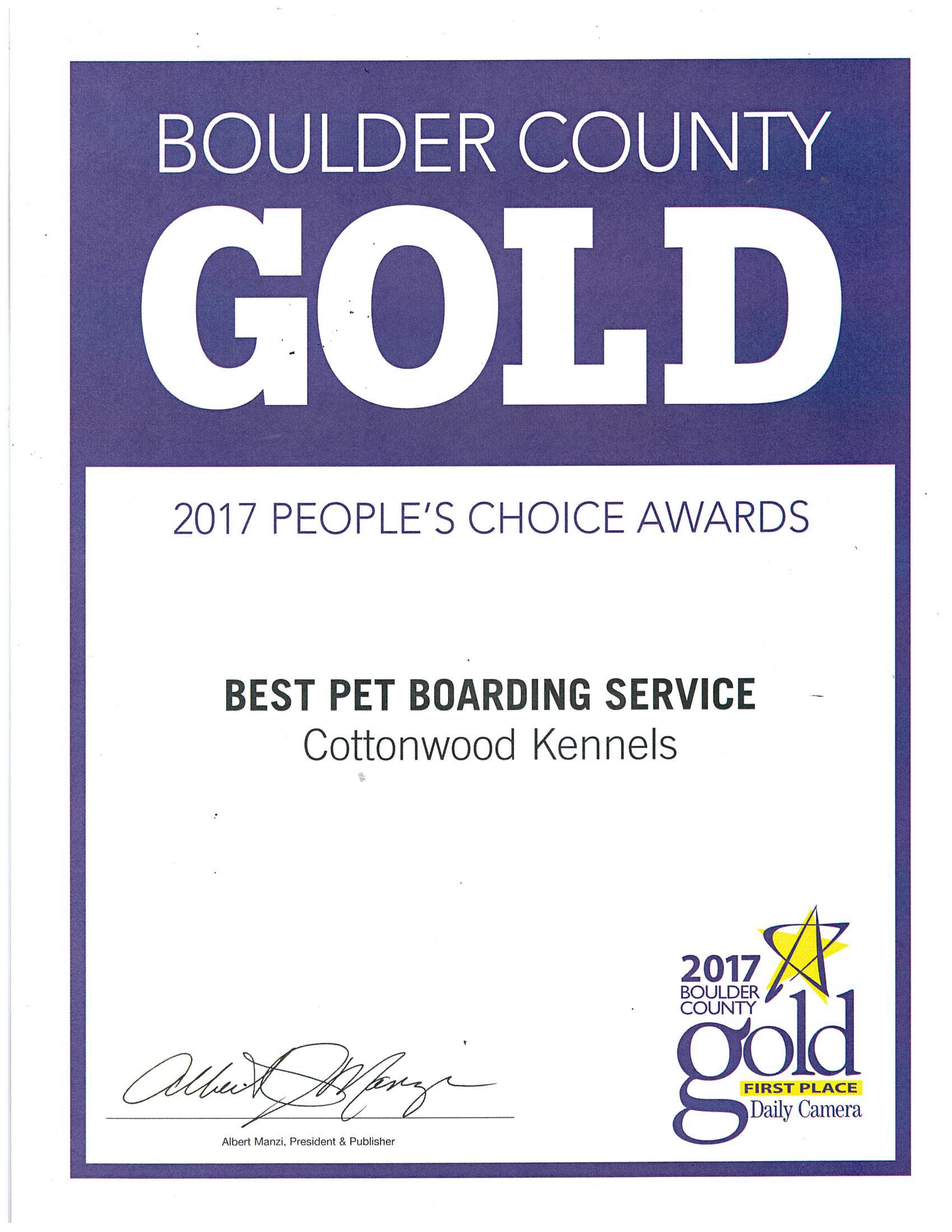 Boulder County Gold 2021 People 's Choice Winner 2017