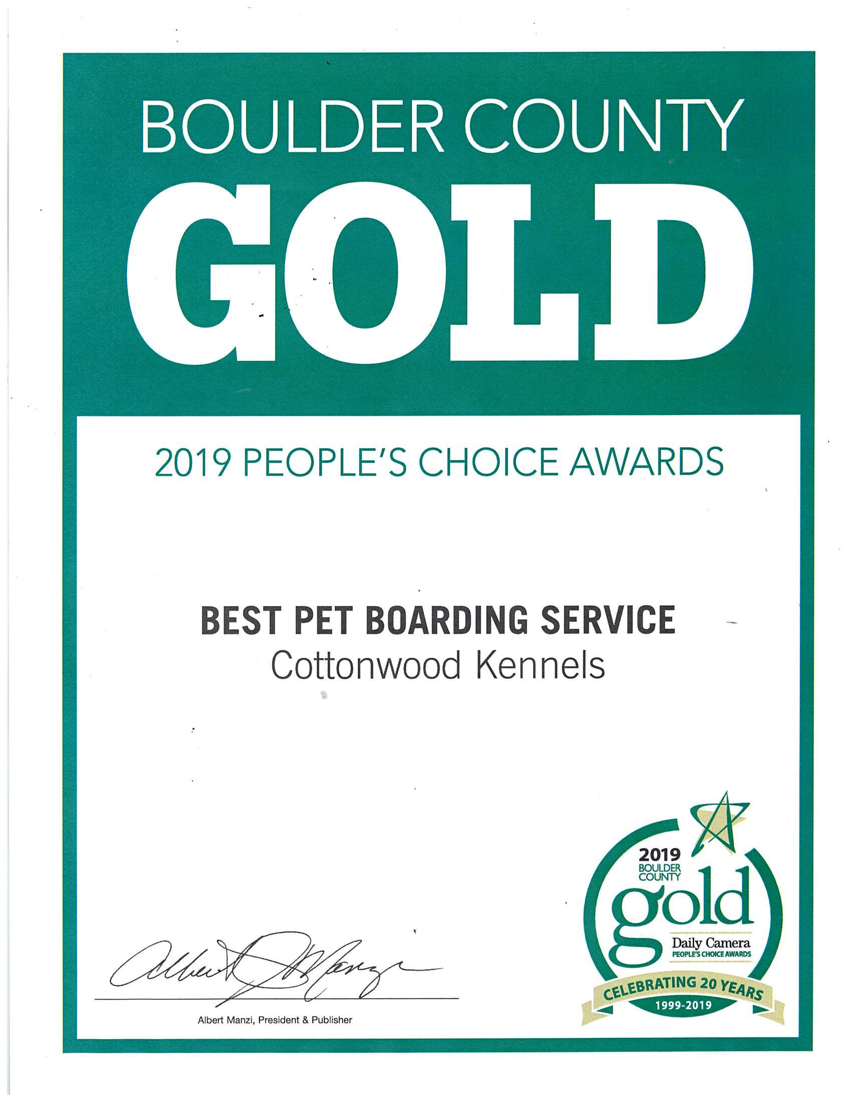 Boulder County Gold 2021 People 's Choice Winner 2019