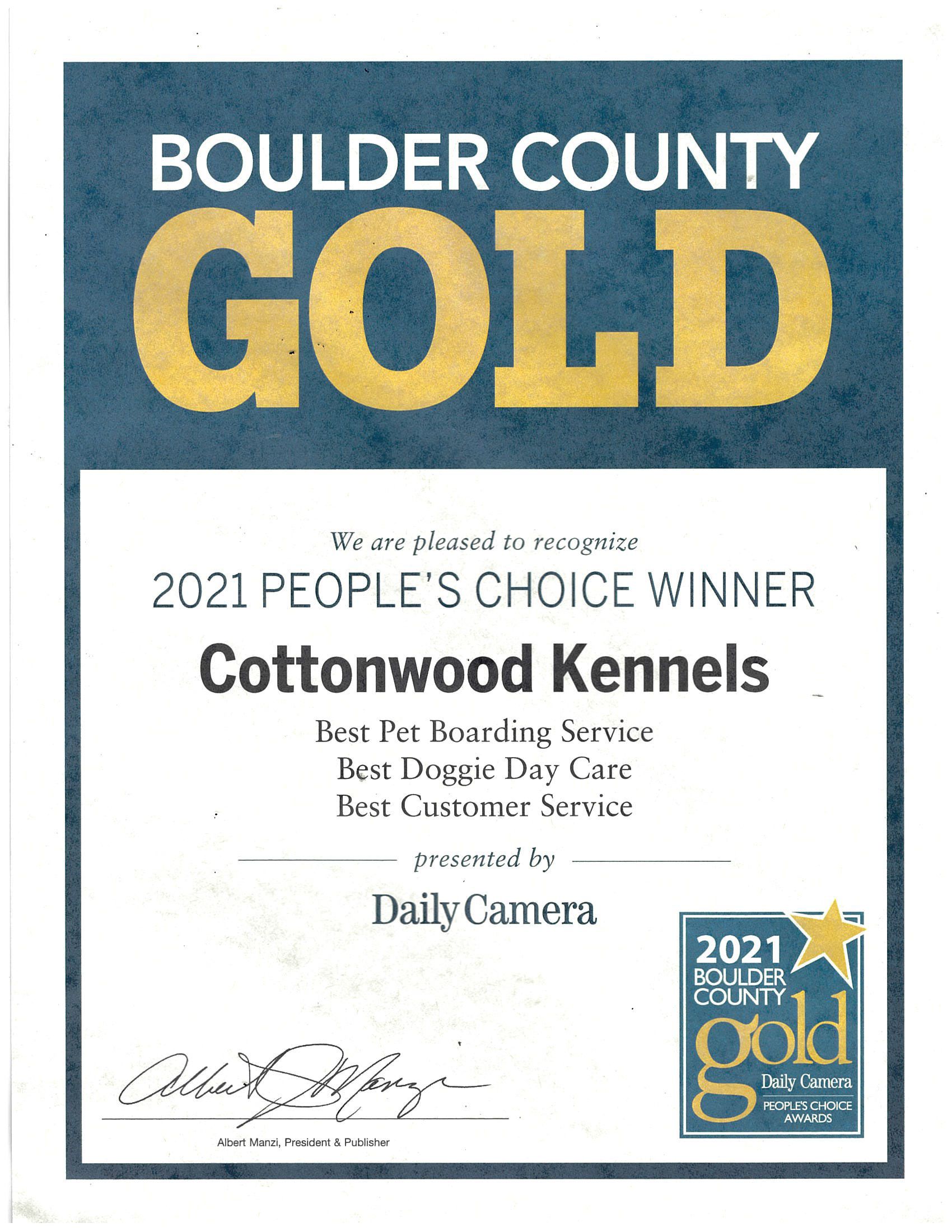 Boulder County Gold 2021 People 's Choice Winner 2021