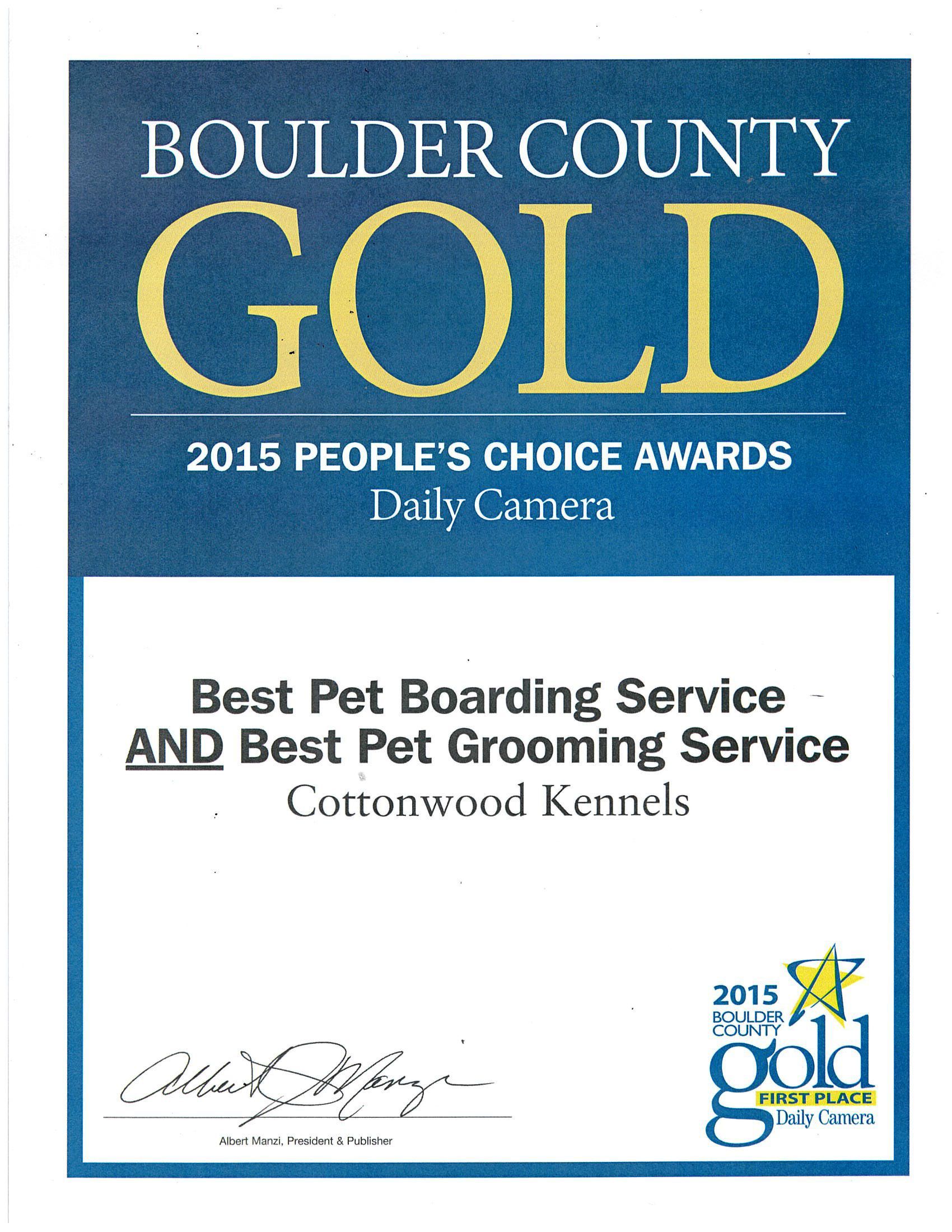 Boulder County Gold 2015 People 's Choice Awards