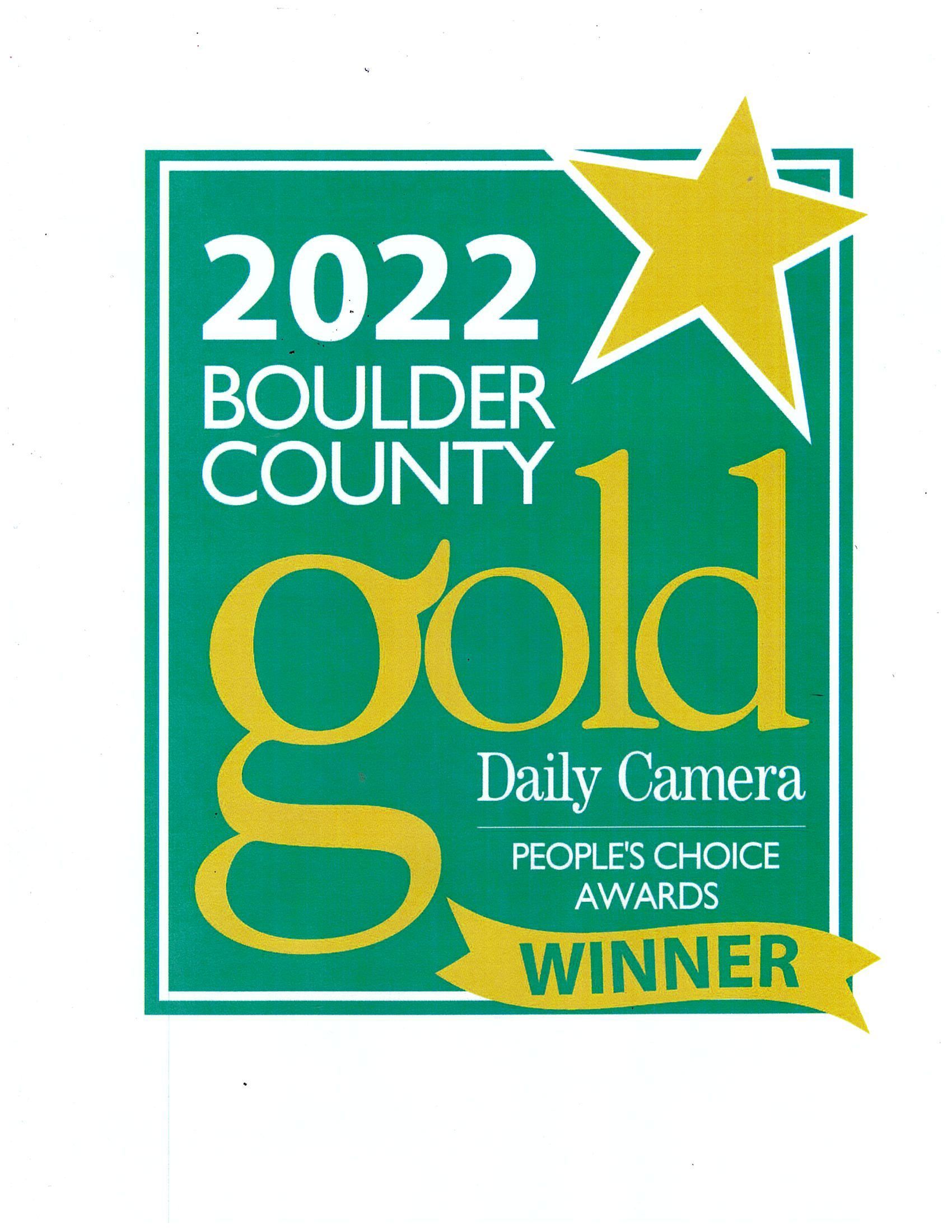 Boulder County Gold Daily Camera People 's Choice Award Winner 2022