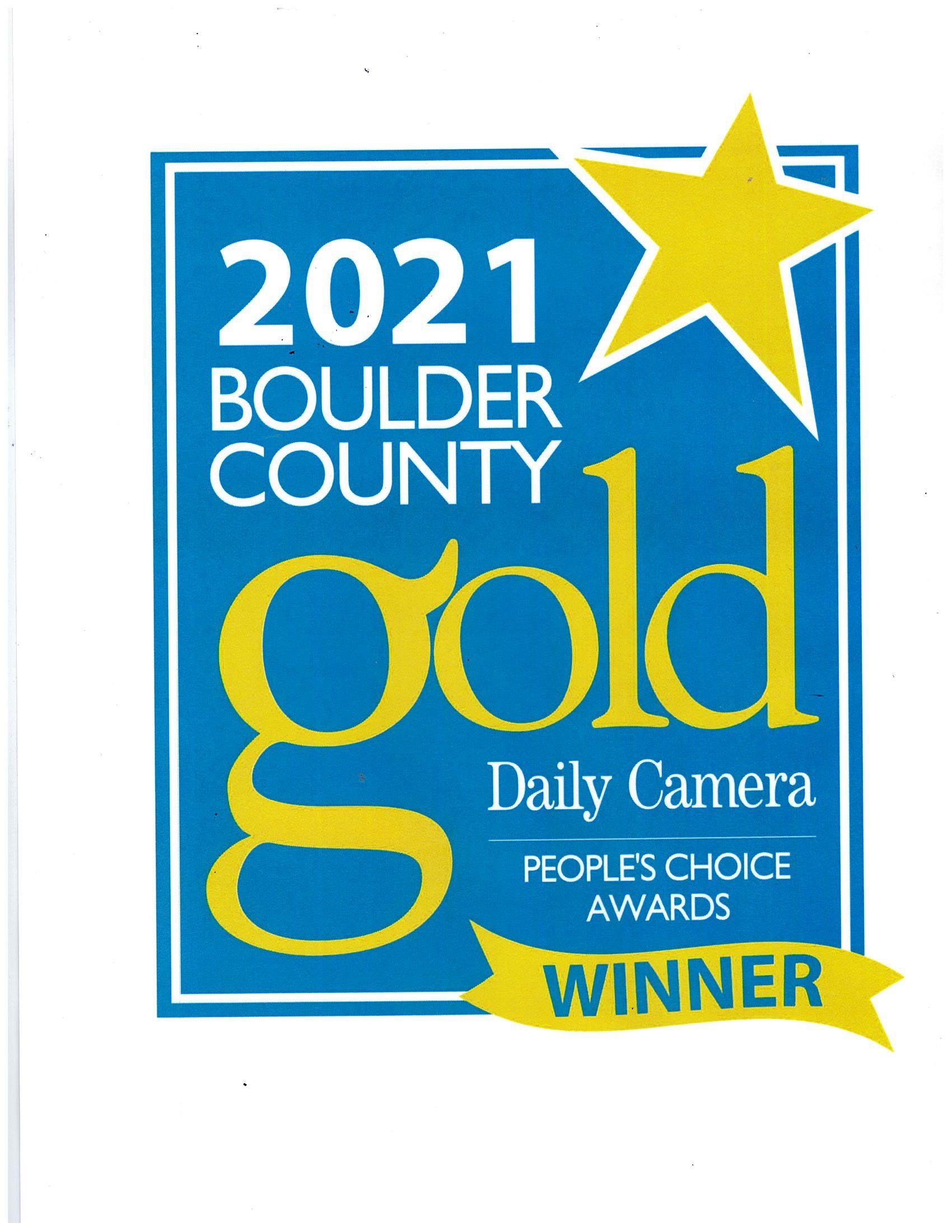 Boulder County Gold Daily Camera People 's Choice Award Winner 2021