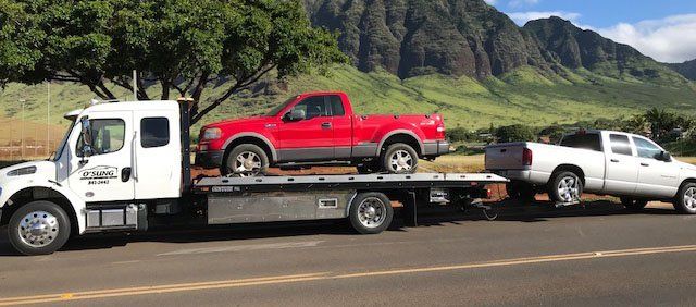 Flat bed and towing