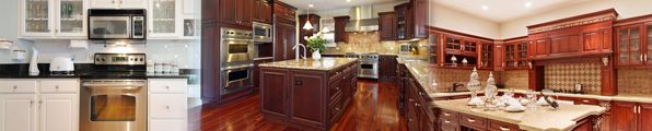 Kitchen appliance, counters, and cabinets